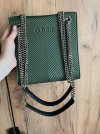 O bag double mini Spigata texture ecopelle suede Military