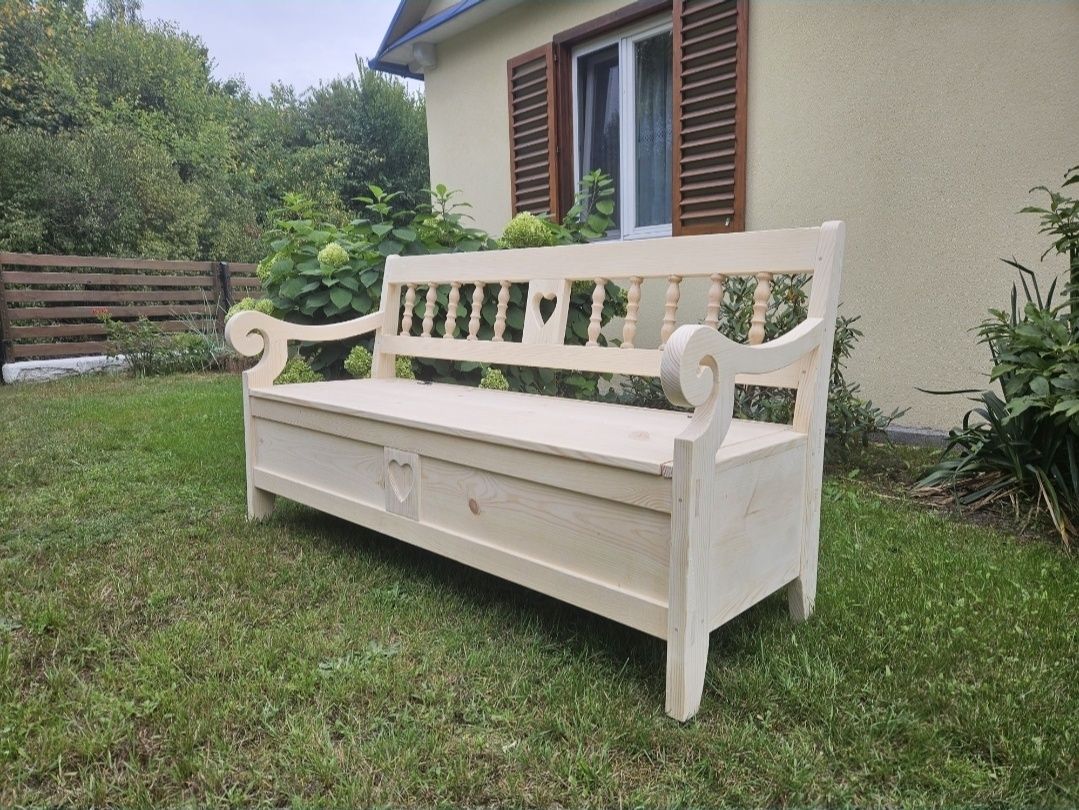 Wiejska ława szlaban rękodzieło