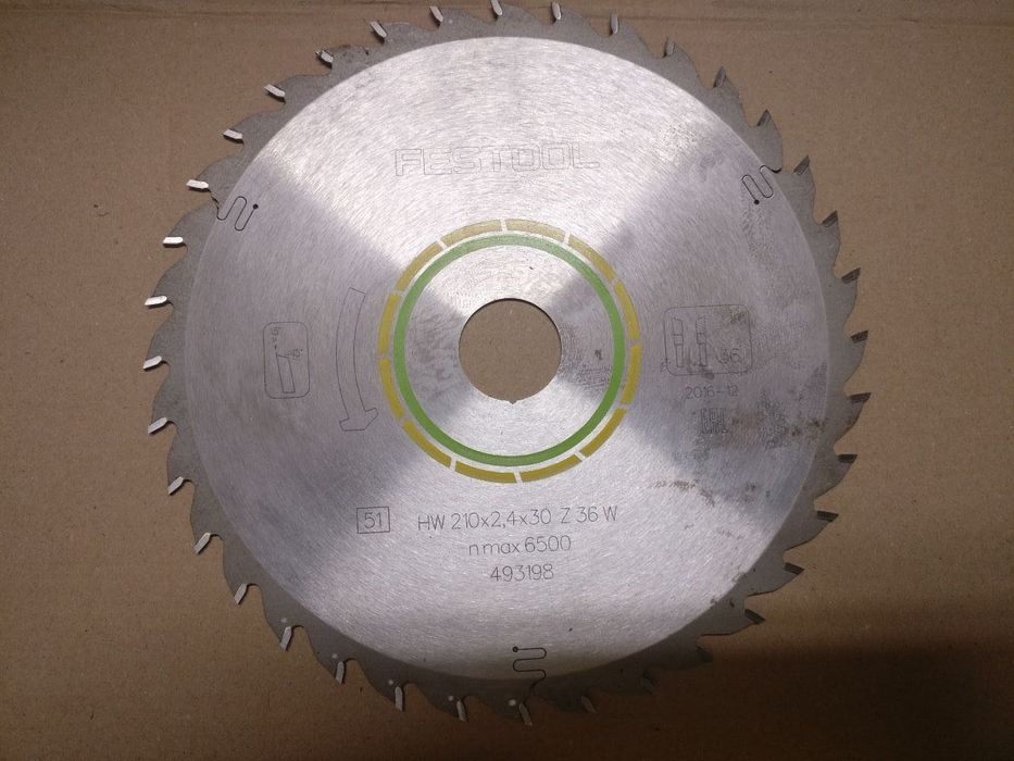 Пильний диск спеціальний 210 х 2,4 x 30 Z 36 W TF72 Festool 493198