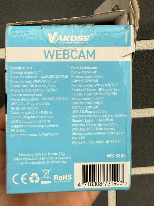 Kamera internetowa WEB CAM z mikrofonem USB 2.0