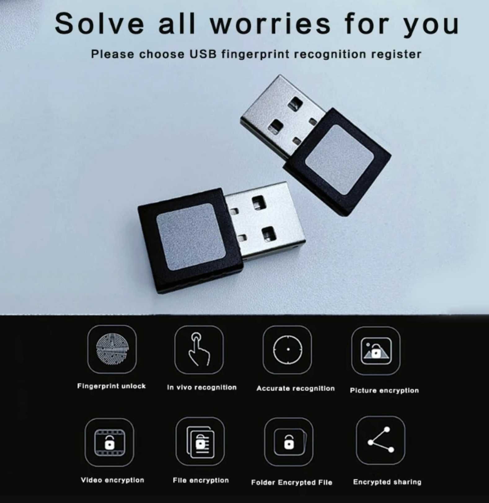 Moduł czytnika linii papilarnych Mini USB dla Windows 10 11 Hello
