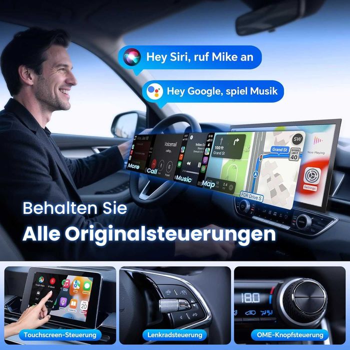 Adapter samochodowy Carplay Android iOS bezprzewodowy, plug and play