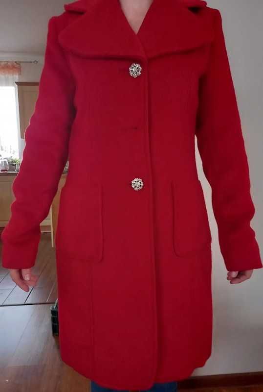 Czerwony płaszcz damski roz.34