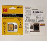 Запечатанная microSD карта памяти Kodak 64 Gb V30 микро СД 10 class Гб