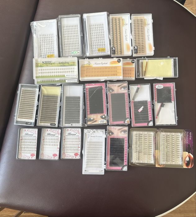 Lote de pestanas vários tamanhos + mala e acessórios profissionais