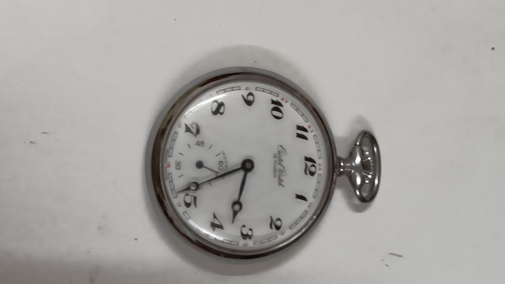 Relógio bolso corda antigo Cristal 15 jw 1950!