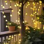 Lampki solarne LED na ogród / balkon – 50 żarówek, ciepłe, wodoodporne