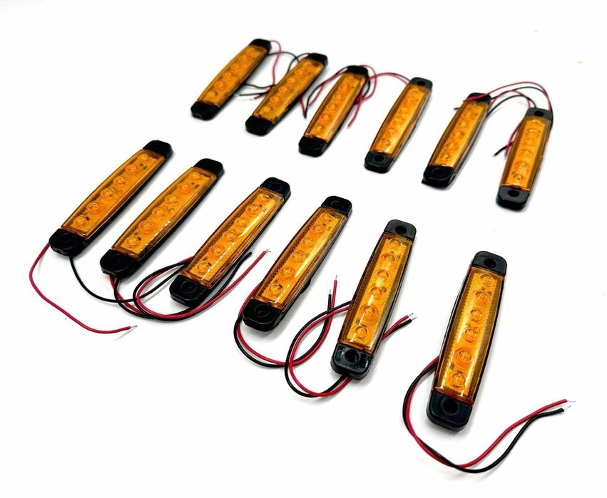 Obrysowe lampy pomarańczowe led 12 sztuk 9cm 12-24V