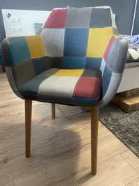 Fotel krzesło patchwork agata ikea vintage retro drewniany drewno