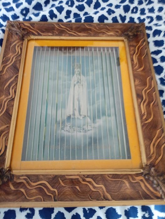 Quadro religioso - Arte lenticular - imagem 3D  Efeito 3 vistas religi