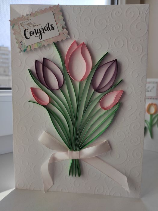 Открытки ручной работы в технике квиллинг.