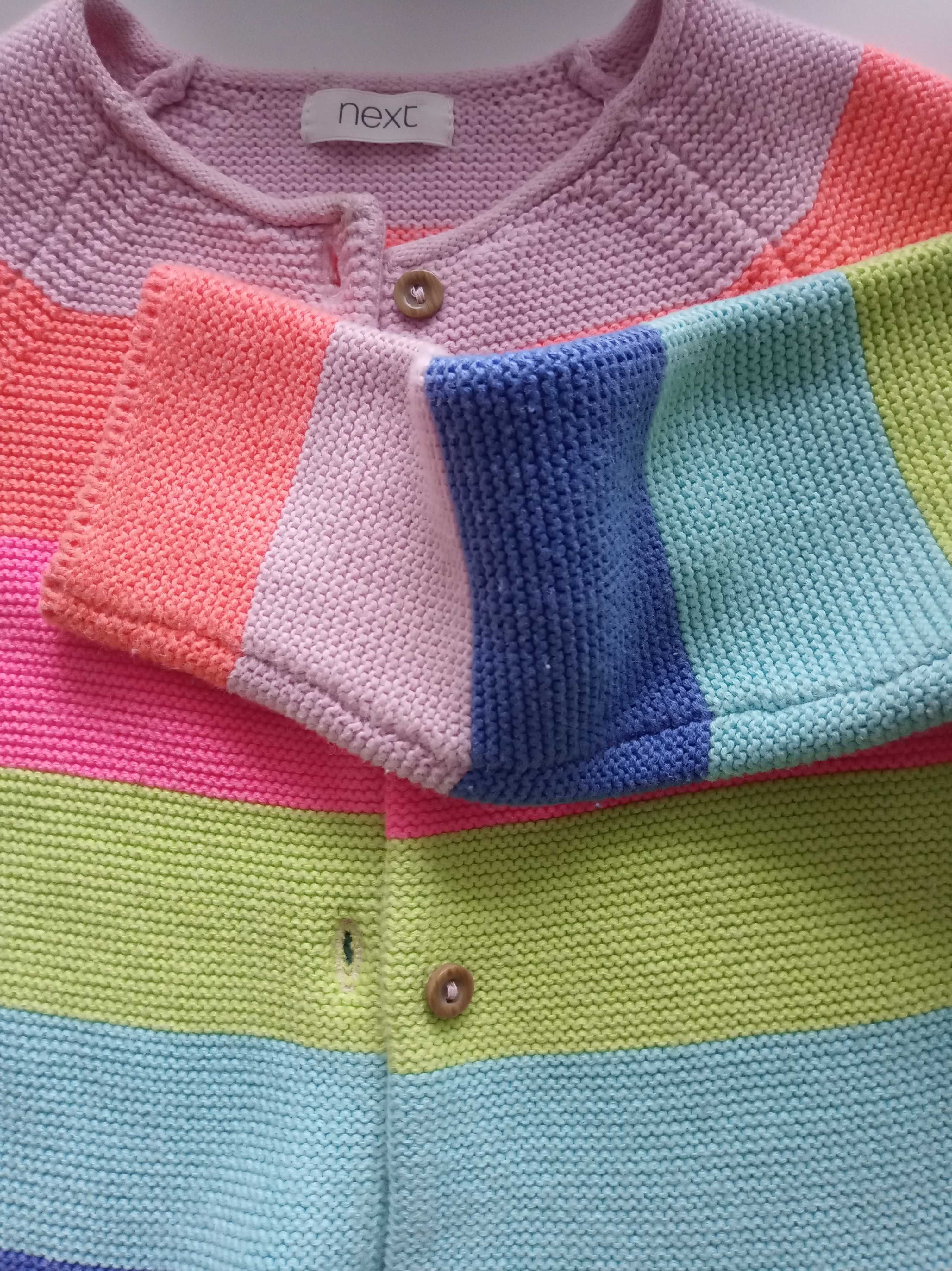 Sweterek dziecięcy Next 98 2-3 latka w paski kolorowy