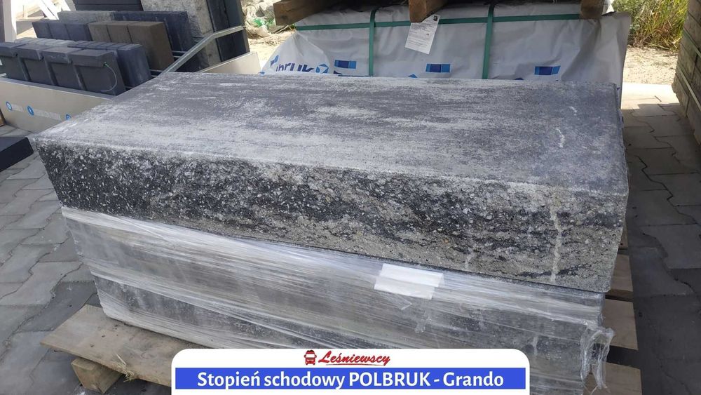 Stopień schodowy blok POLBRUK - Grando łupany łamany Nerino HIT
