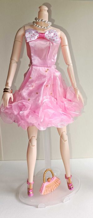 Conjunto de vestido sapatos e mala para Barbie