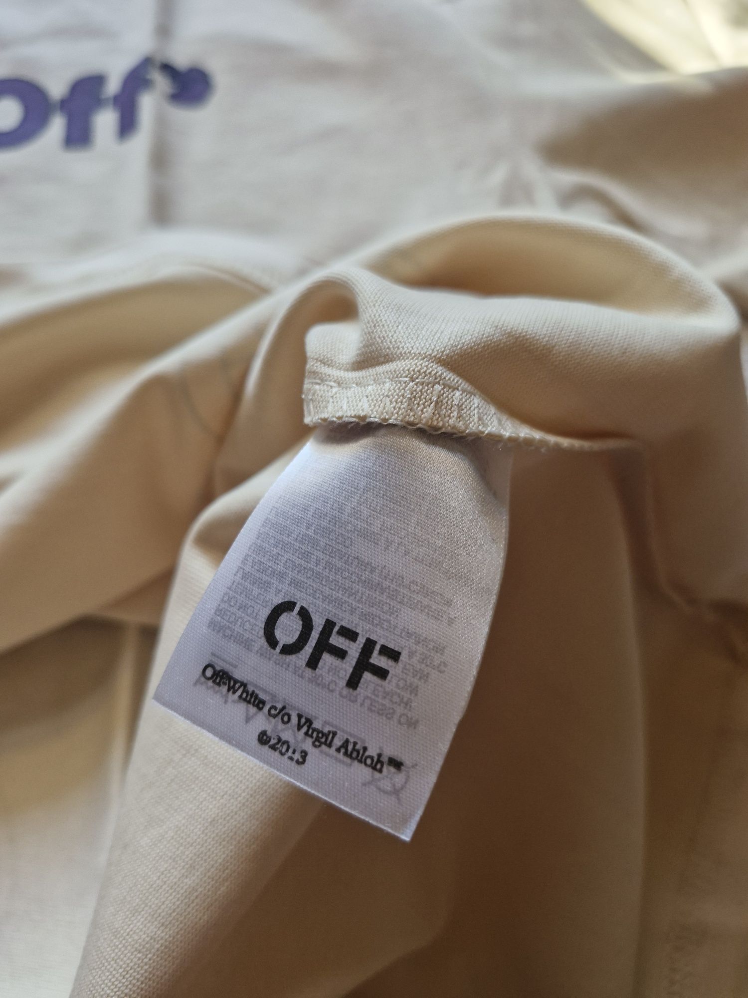 Nowa beżowa meska koszulka tshirt off white 2xl 3xl gruba solidna bawe