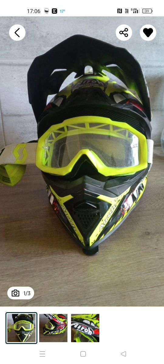 Kask motocyklowy  airoh crossowy rozmiar s
