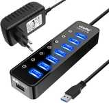Aktywny HUB USB 3.0 zasilacz, 7 portów  plus 1 inteligentny ładowania
