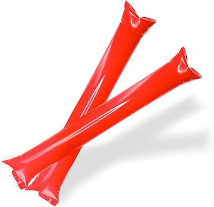 Dmuchane pałeczki dla kibiców dla cheerleaderek 60cm 20 sztuk Czerwone