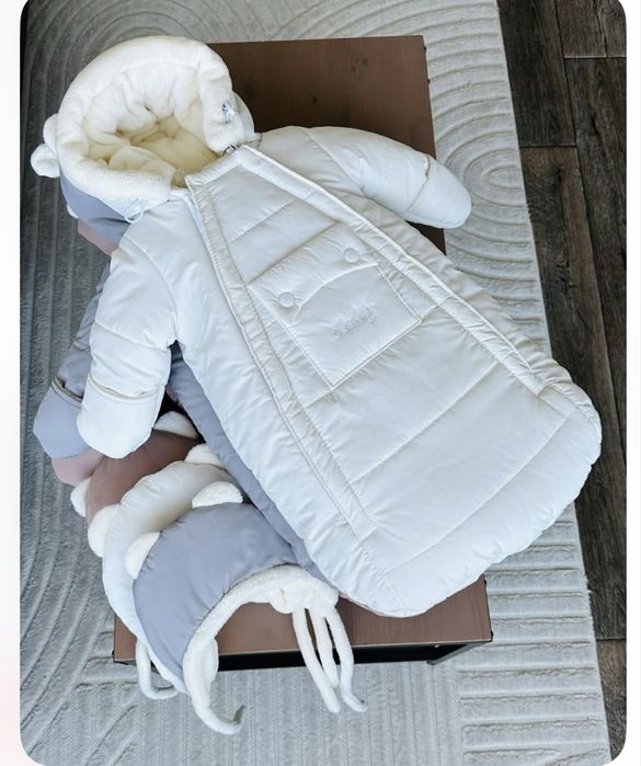 Зимовий комбінезон-конверт від народження + тепла шапочка