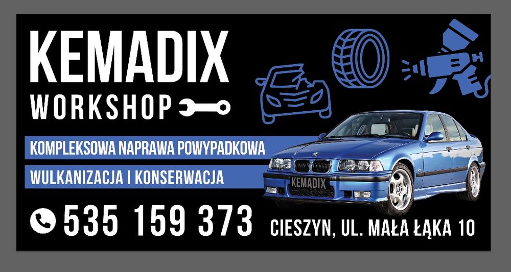 Usługi blacharskie konserwacja Wymiana opon poprawki lakiernicze