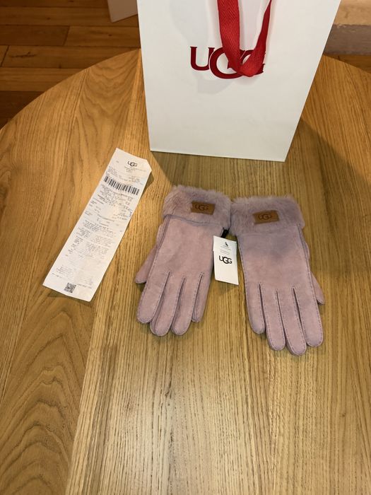 Rękawiczki nowe S kożuch zamszowe firmy UGG oryginalne paragon