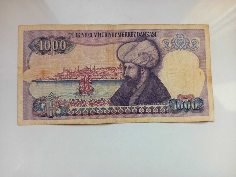 Banknot banknoty 1000 lirów Turcja 1970r. 100 rubli 1993r. 3 szt.