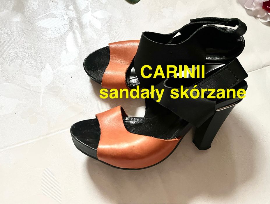 Carinii buty sandały skórzane 36 eleganckie luksusowe