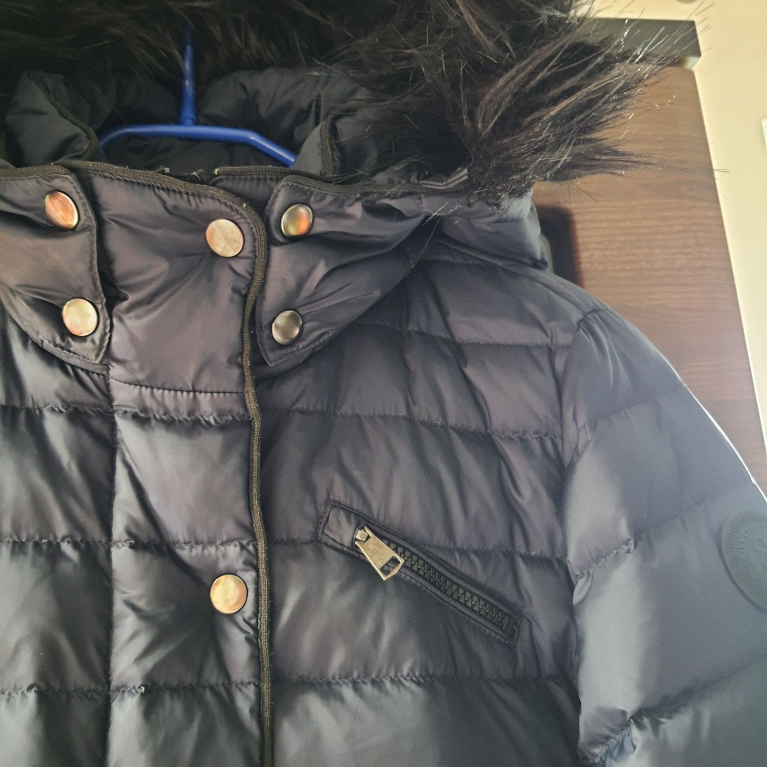 Płaszcz kurtka granatowy L XL zimowy