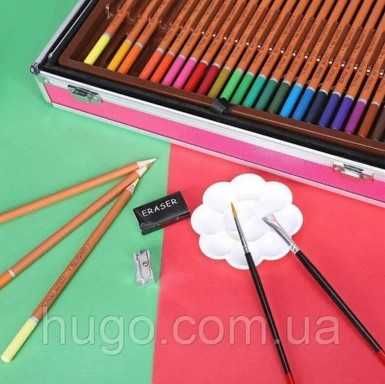 Набір для малювання 145 предметів у кейсі рожевий / блакитний