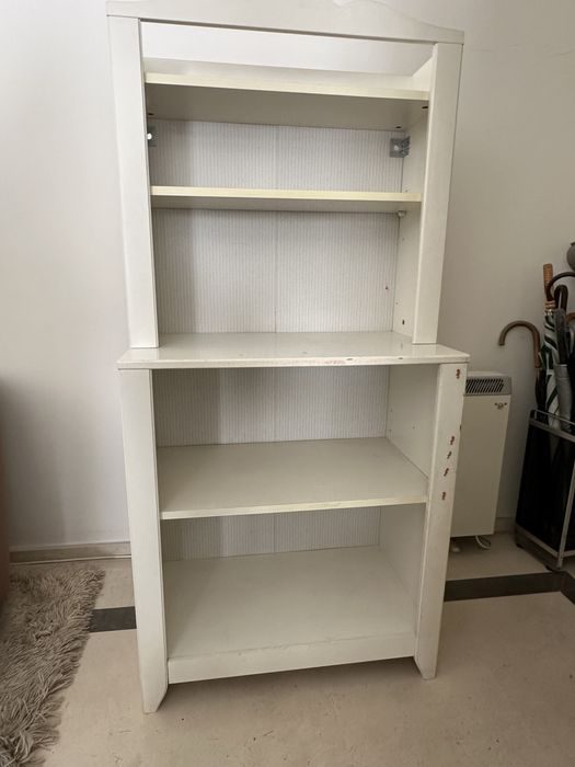 Movel madeira branco prateleiras