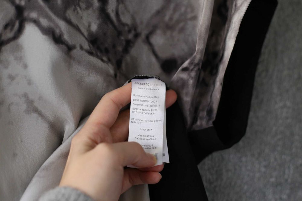 Sukienka tunika Selected Femme Sonia Printed jedwab wiskoza rozm 36