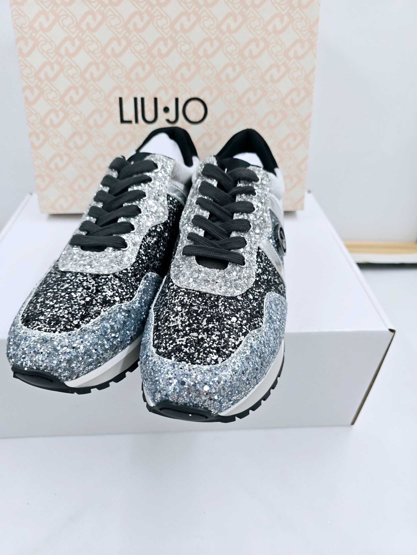 Sneakersy Liu Jo Wonder 629 buty brokatowe srebrne R.39  LI76N