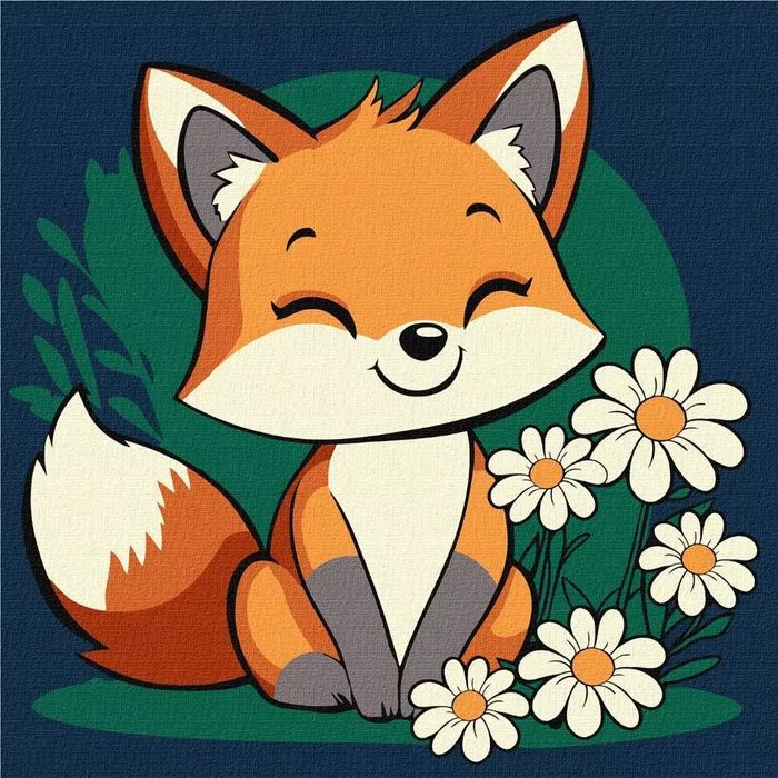 Malowanie po numerach -Piękna lisiczka Kids. Ideyka