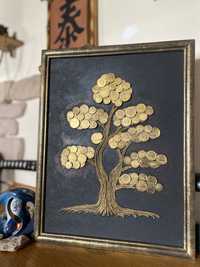Картина грошове дерево денежное панно ручна робота подарок сувенир