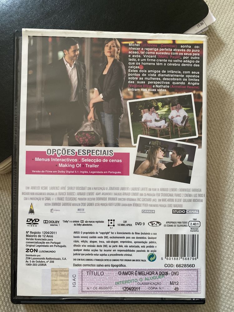 Dvd ‘O Amor é melhor a dois’ filme francês