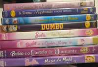 DVD's infantis Barbie, Dumbo,Dama e o vagabundo
