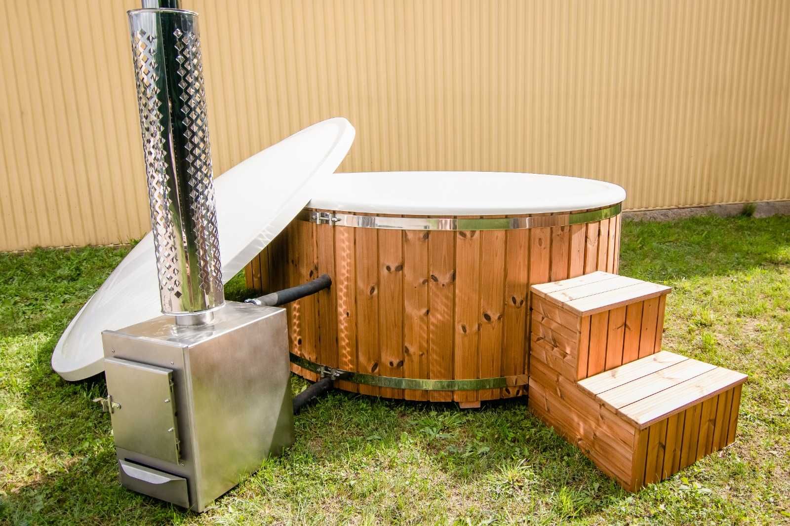 Balia Ogrodowa Jacuzzi Bania Hot Tub Gorąca Beczka Pokrywa Termiczna