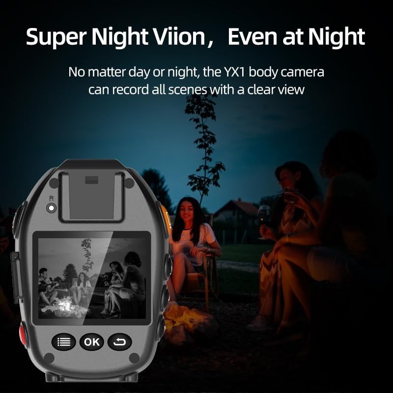 CAMMHD 1440P HD 32GB Câmera corporal com áudio e vídeo Gravação de 12