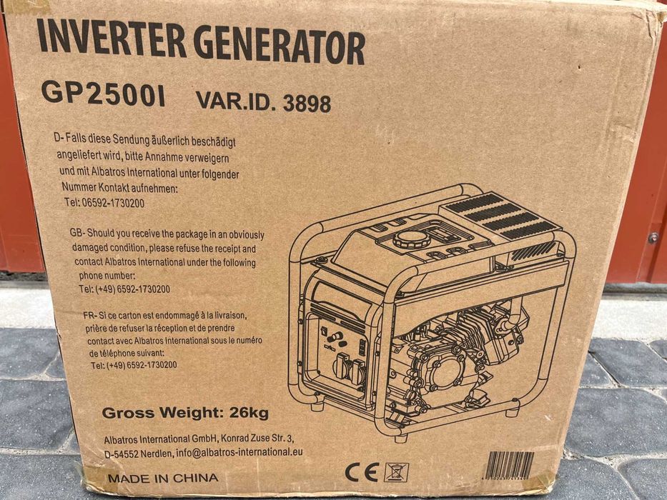 nowy inwentorowy agregat spalinowy prądotwórczy 2,5 kW 2500W 26kg