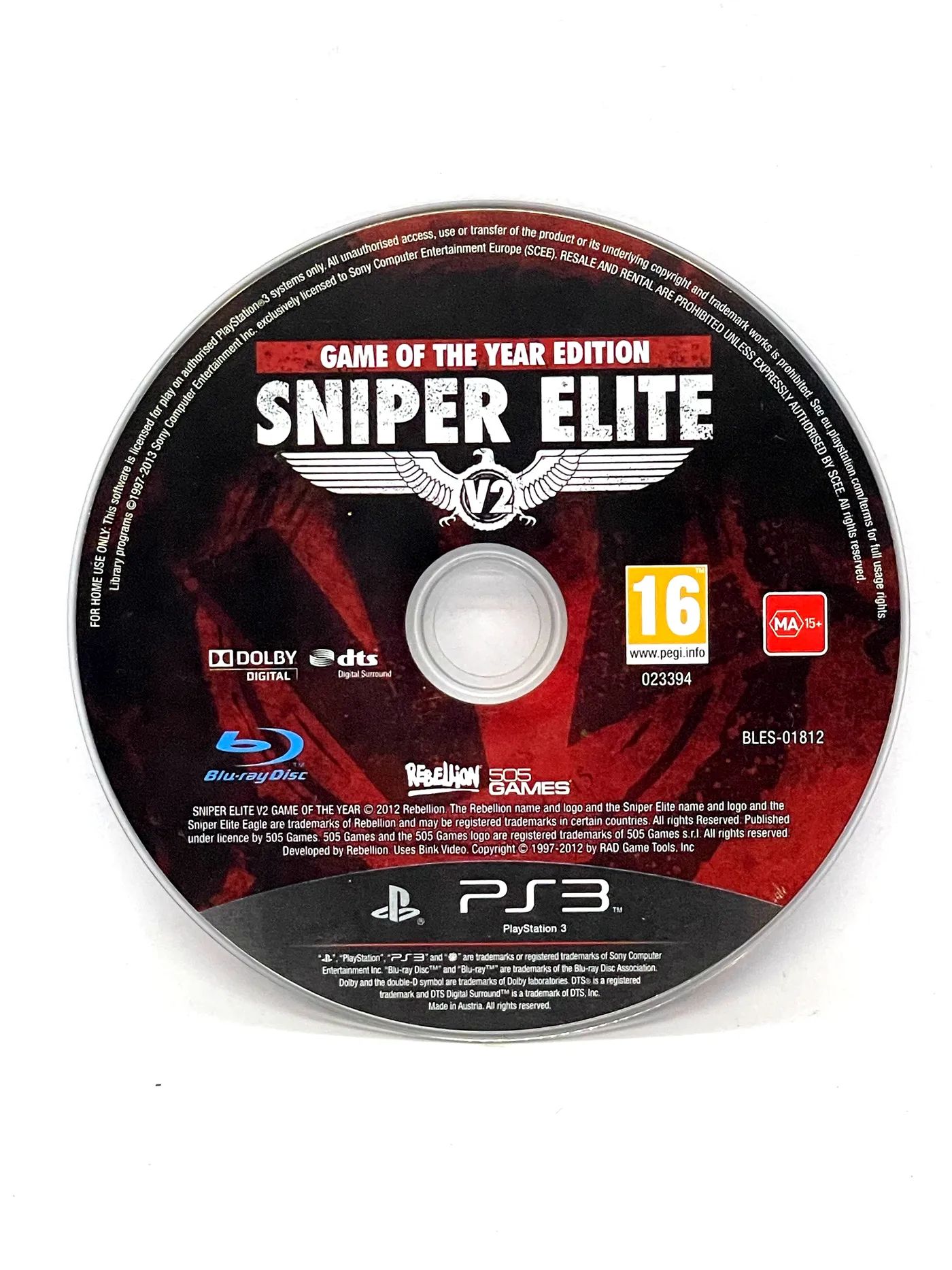 Sniper Elite V2 Game of the Year Edition PS3 (sama gra) Po Angielsku