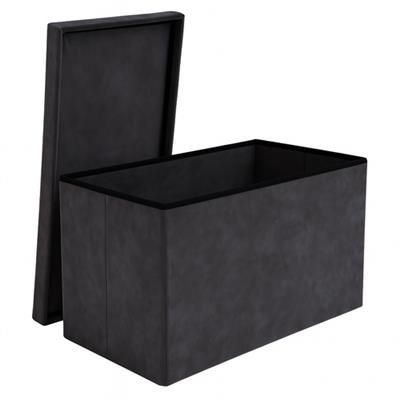 Pufa welurowa szara ze schowkiem 76x38x38cm