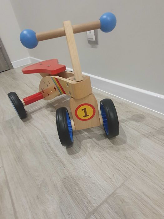 Rowerek drewniany,pchacz