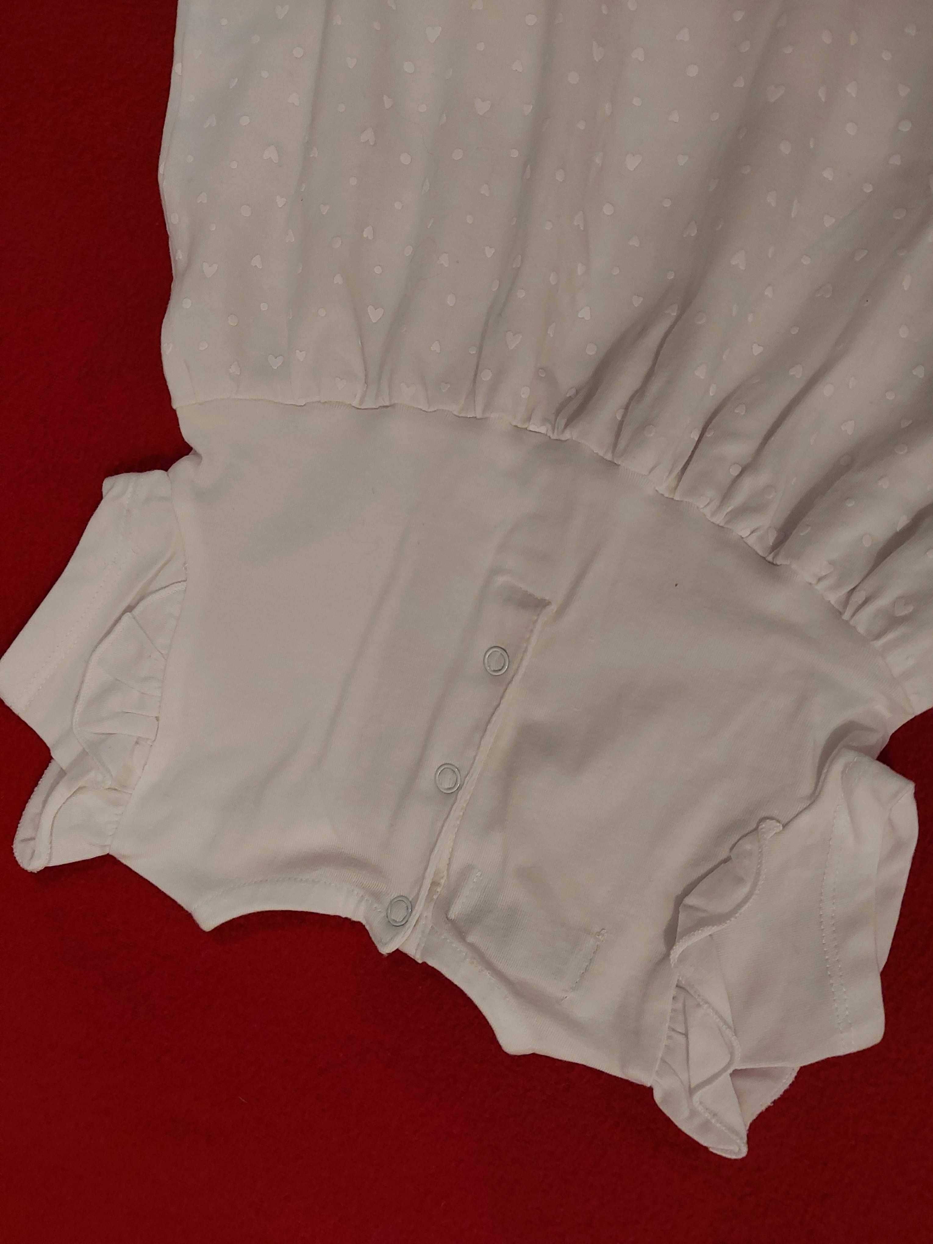 Biała, elegancka sukienka 80  12 - 18 miesięcy
