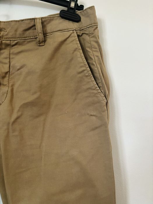 Spodnie męskie prosta nogawka Zara 42 jasne musztardowe beżowe bawełna