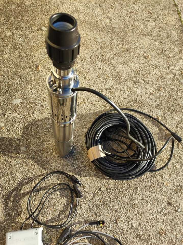 Kit solar painel + bomba de água submersível rega poço furo 65m novo