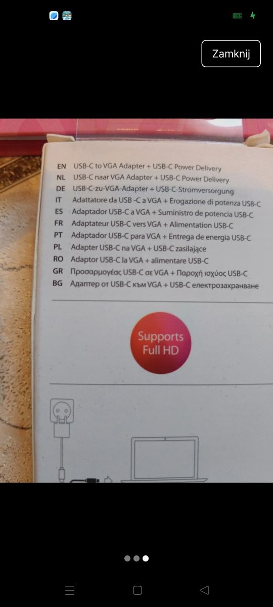 Nowy Adapter USB -C na VGA