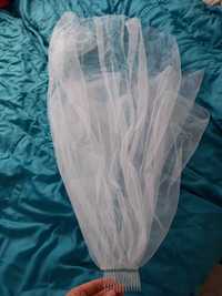 Welon ślubny biały podwójna warstwa 120cm
