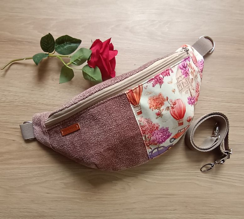 Ręcznie szyta nerka handmade z tkanin tapicerskich unikat