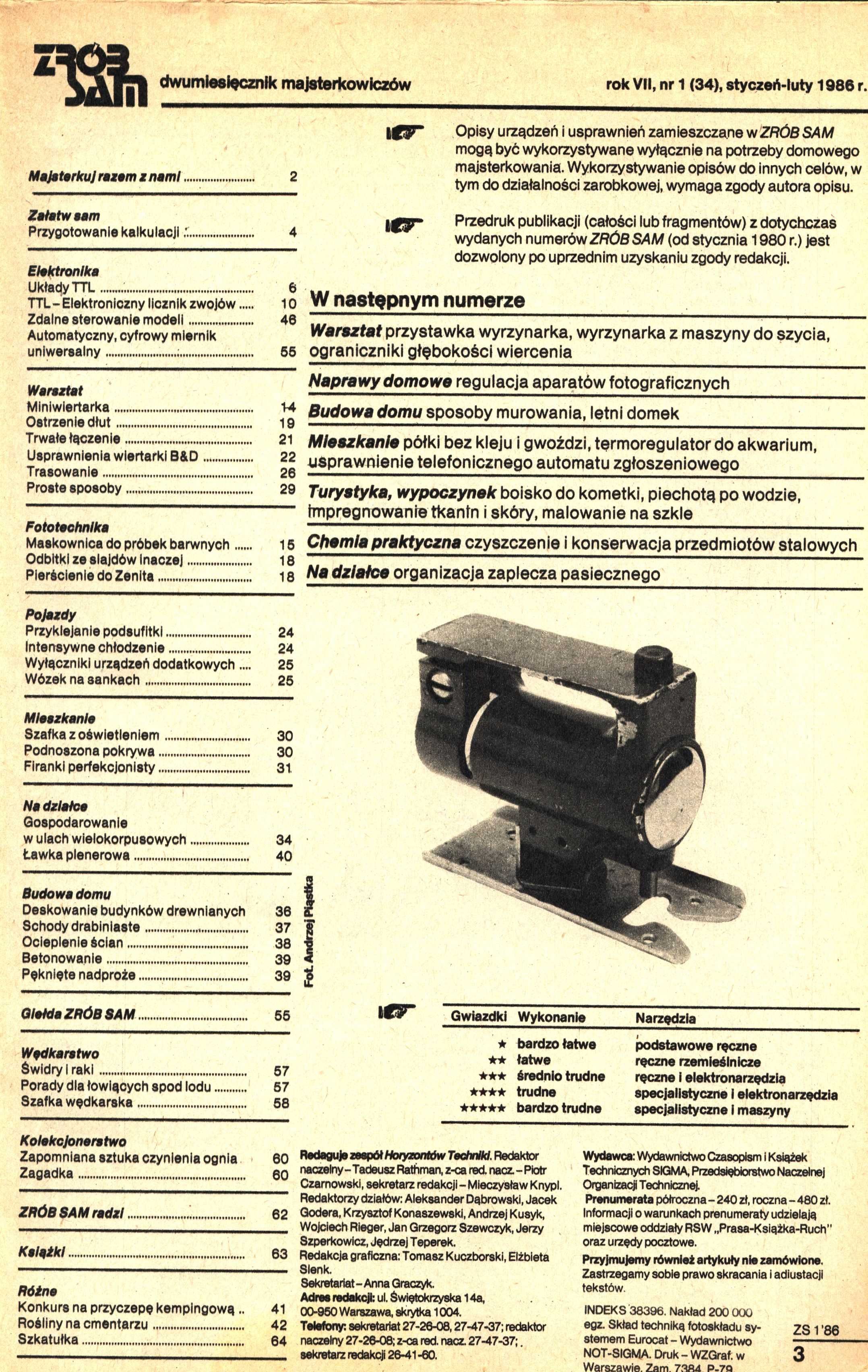 Zrób Sam 1986 Dwumiesięcznik