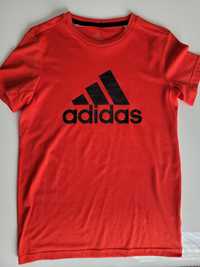 T-shirt Adidas r. 140 czerwona koszula chłopięca